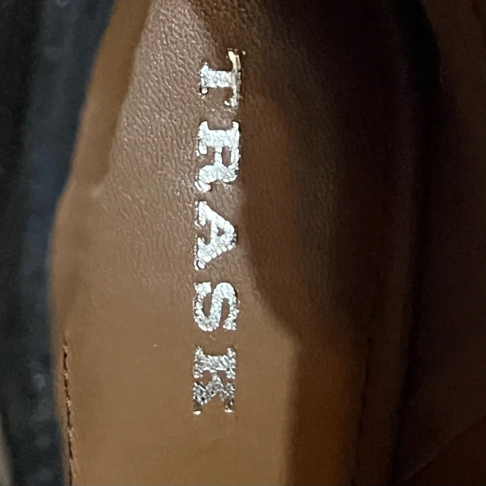 Designer H.S Trask Vivian Black Metallic Suede Ankle Boots - Picture 10 of 16